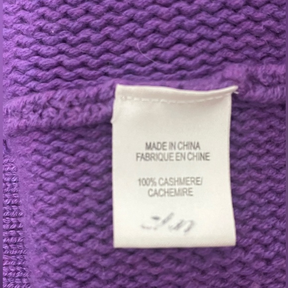 Club Monaco Janelle 100% Cashmere Purple Wrap Sweater Crop S/P - Picture 7 of 8